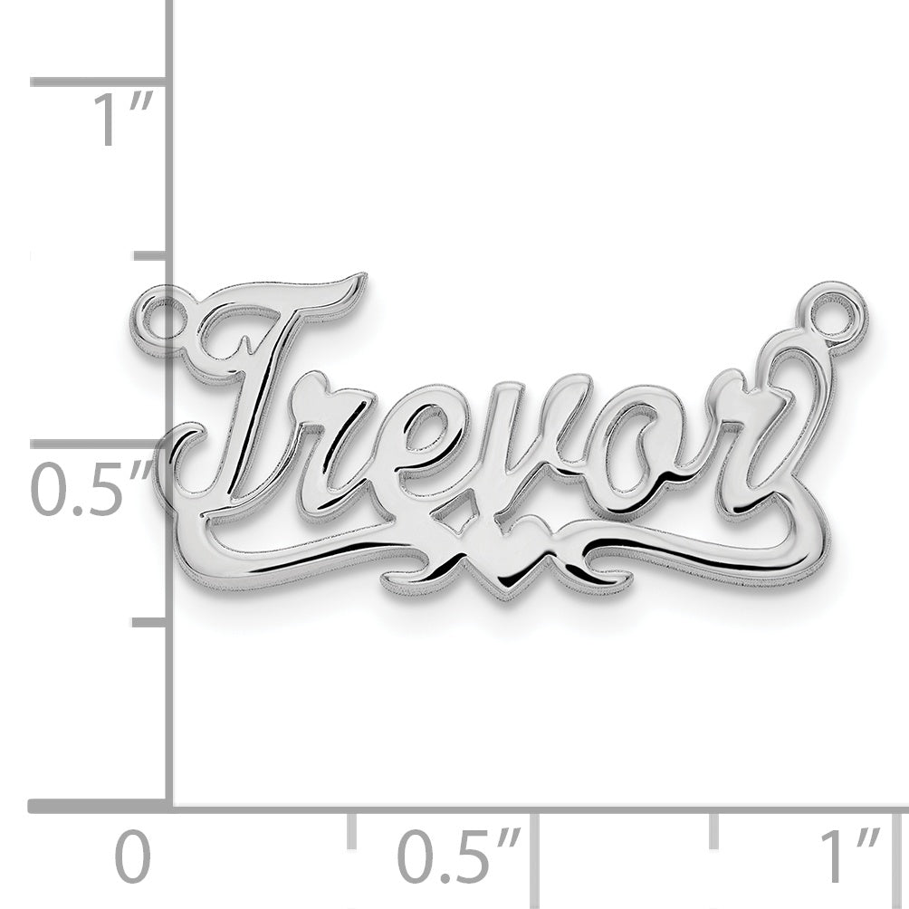 14k White Gold Polished Heart Name Plate