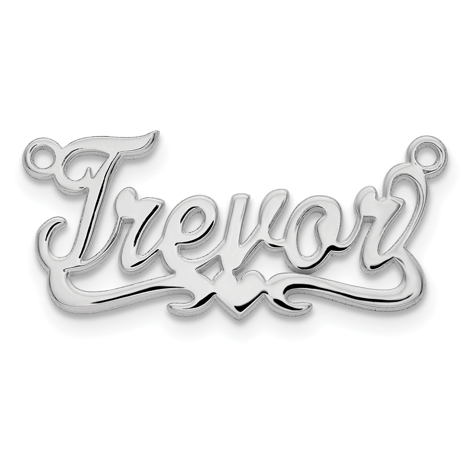 10k White Gold Polished Heart Name Plate