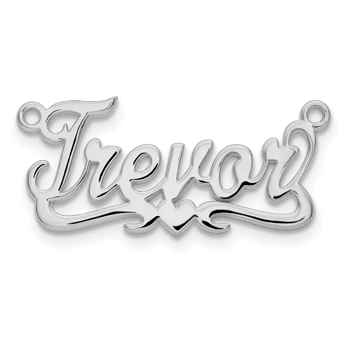 10k White Gold Polished Heart Name Plate