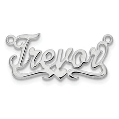 10k White Gold Polished Heart Name Plate