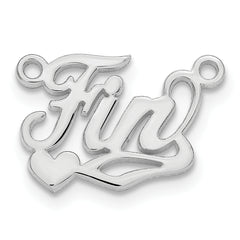 10k White Gold Polished Heart Name Plate
