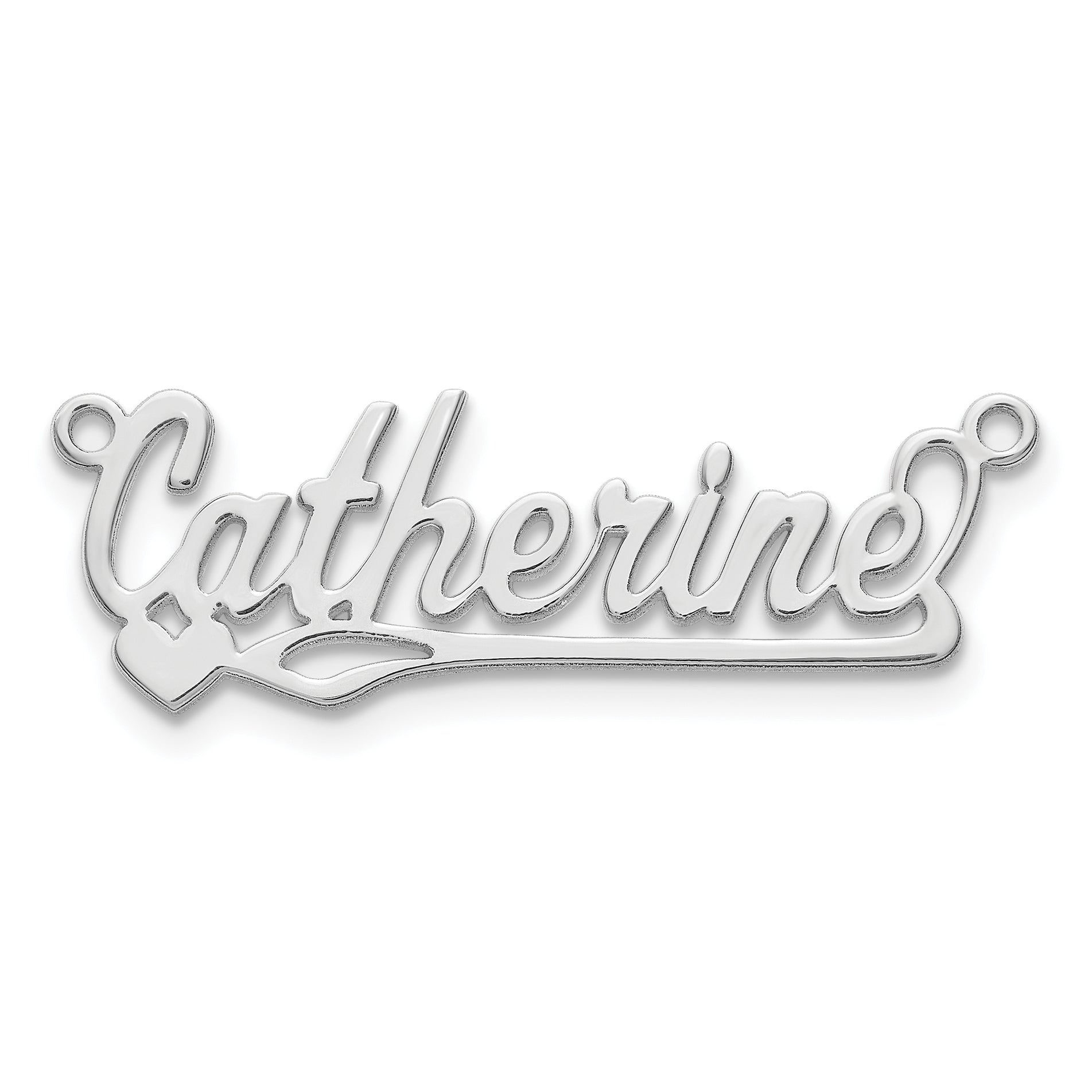10k White Gold Polished Heart Name Plate