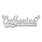10k White Gold Polished Heart Name Plate