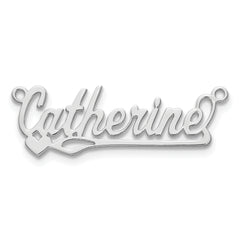 10k White Gold Polished Heart Name Plate