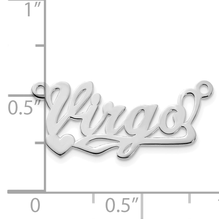 10k White Gold Polished Heart Name Plate