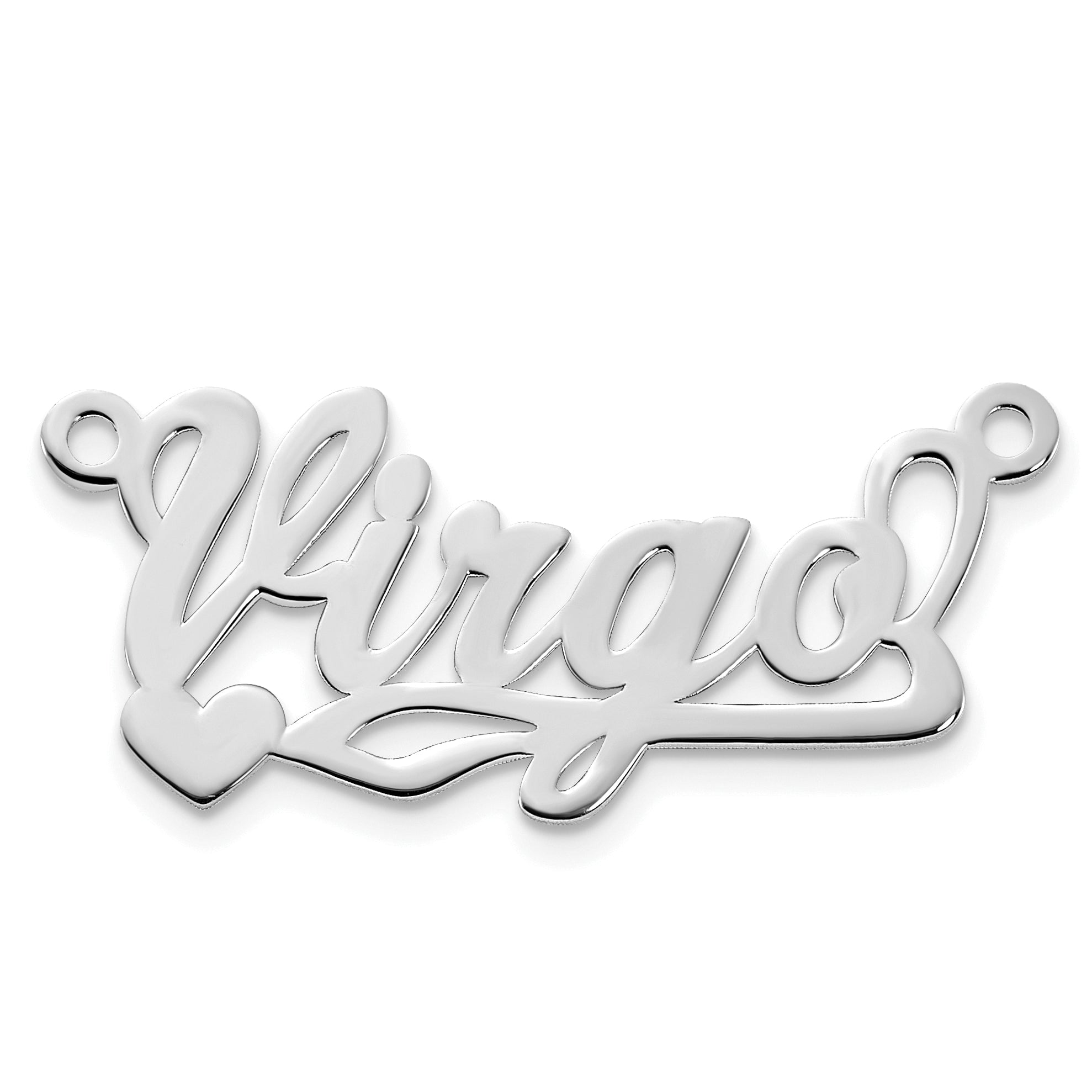 14k White Gold Polished Heart Name Plate Main image