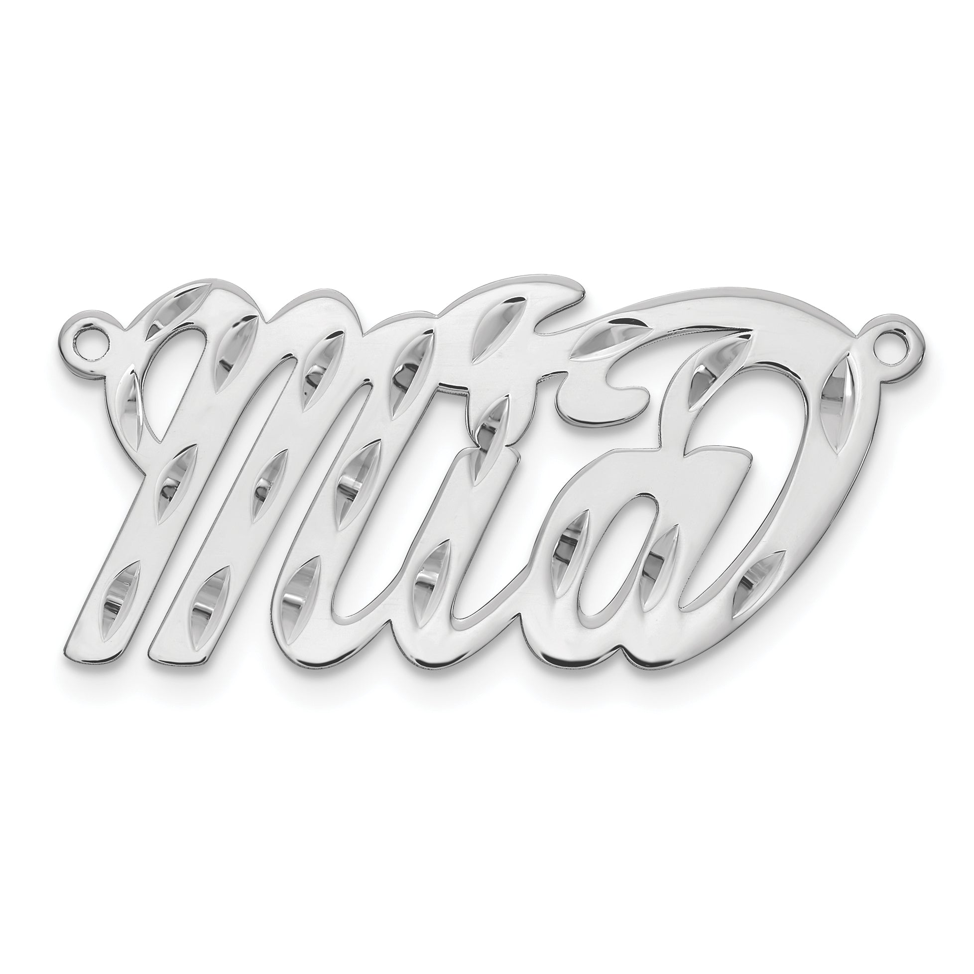 Sterling Silver/Rhodium-plated Diamond-cut Name Plate Secondary image