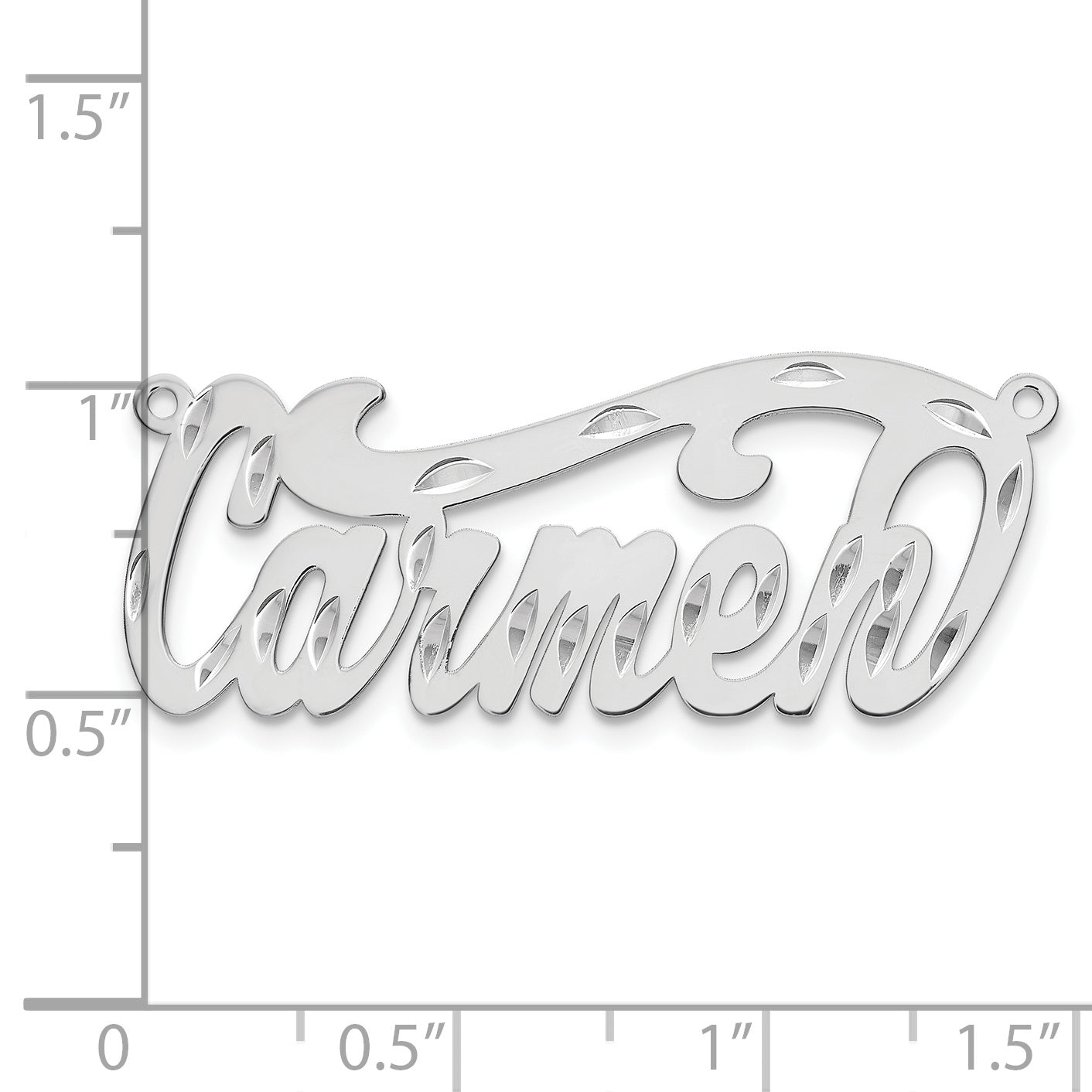 10k White Gold Diamond-cut Name Plate