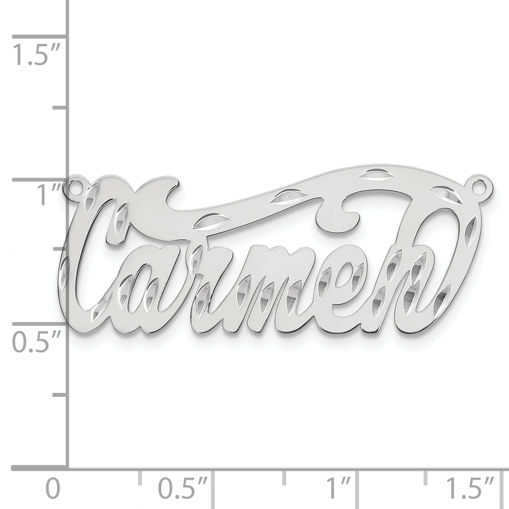 14k White Gold Diamond-cut Name Plate