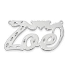 Sterling Silver/Rhodium-plated Diamond-cut Heart Name Plate