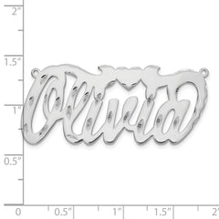 14k White Gold Diamond-cut Heart Name Plate