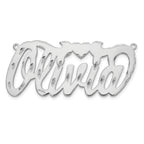 14k White Gold Diamond-cut Heart Name Plate