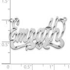 14k White Gold Diamond-cut Heart Name Plate