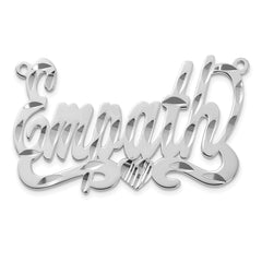 14k White Gold Diamond-cut Heart Name Plate