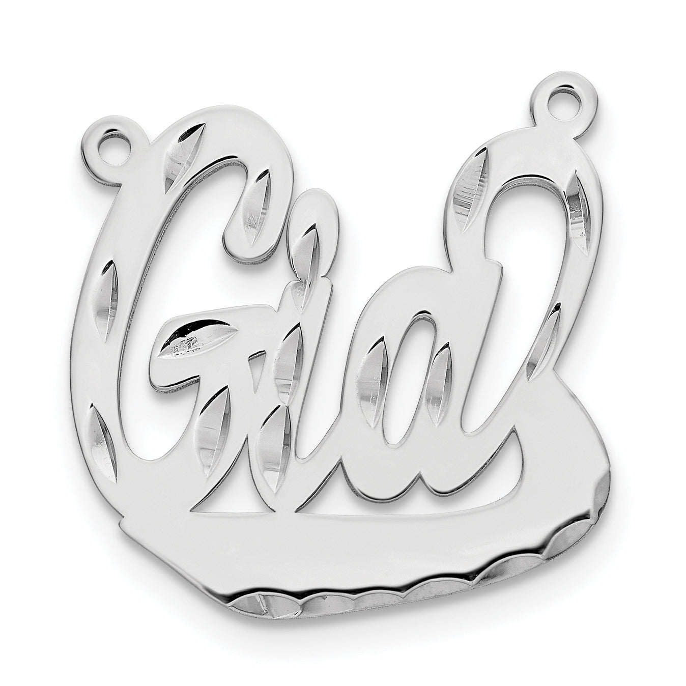 SS/Rhodium-plated Diamond-cut Underlined Name Plate Secondary image