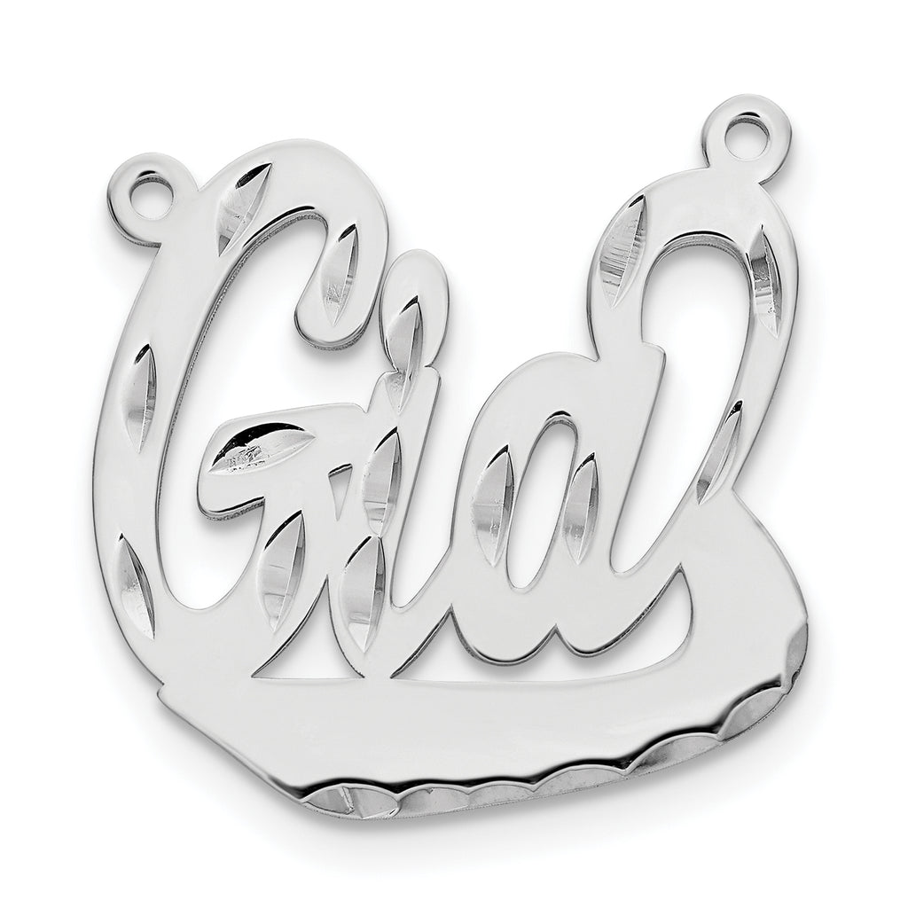 SS/Rhodium-plated Diamond-cut Underlined Name Plate