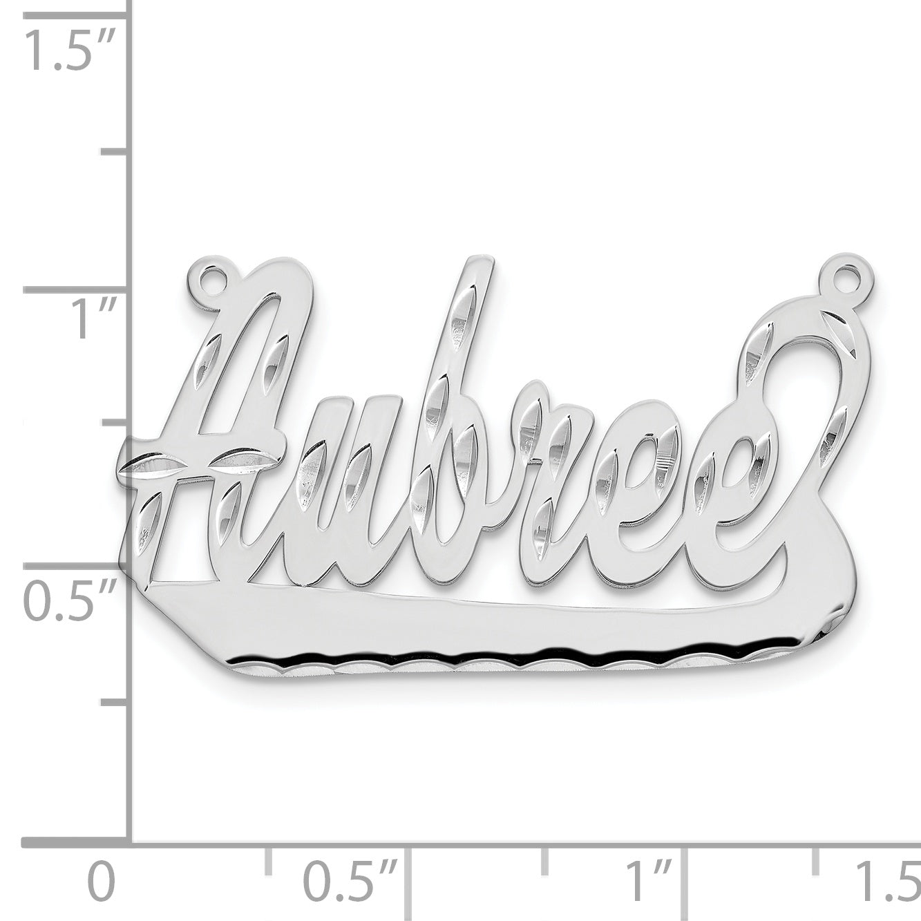 10k White Gold Diamond-cut Underlined Name Plate