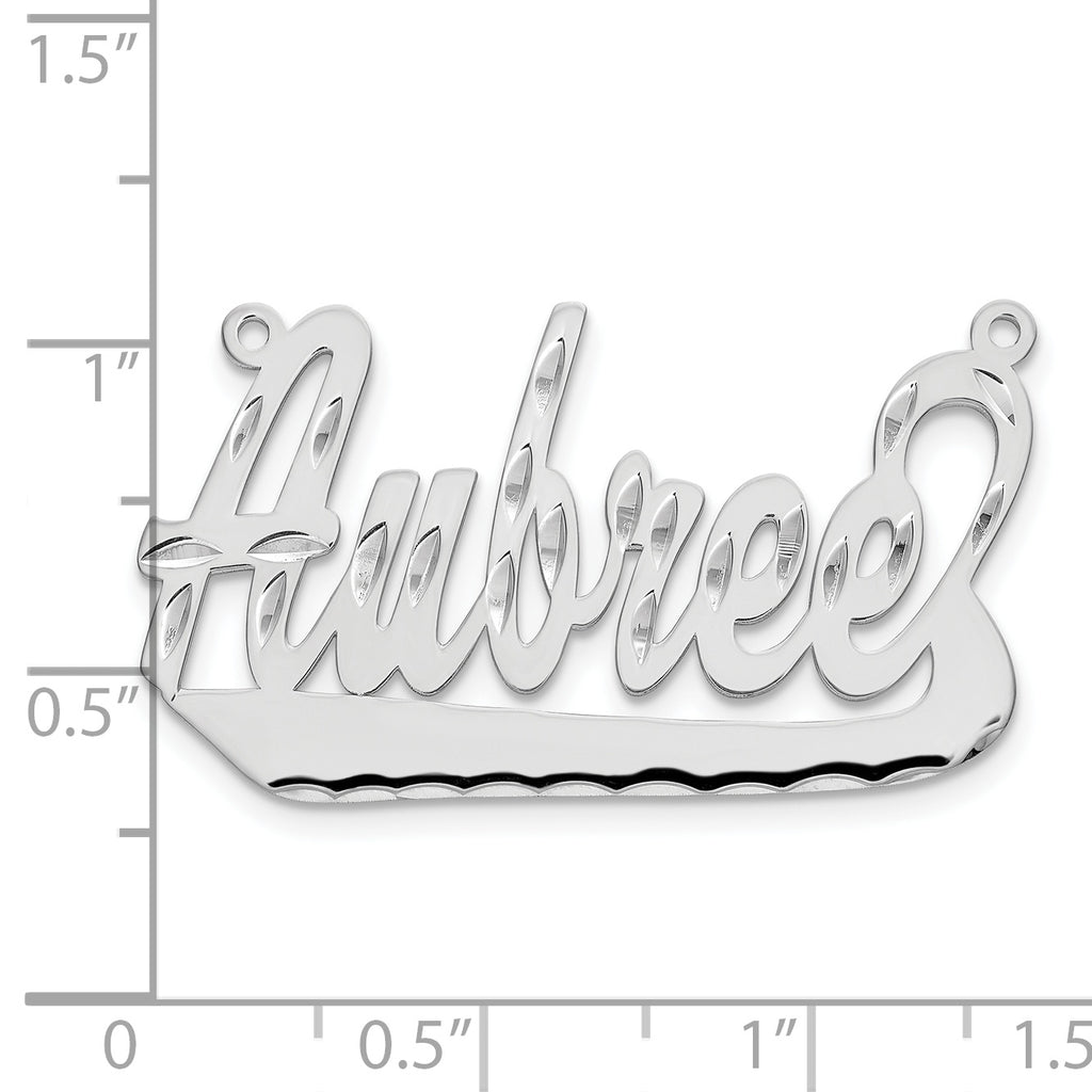 10k White Gold Diamond-cut Underlined Name Plate