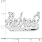 14k White Gold Diamond-cut Underlined Name Plate