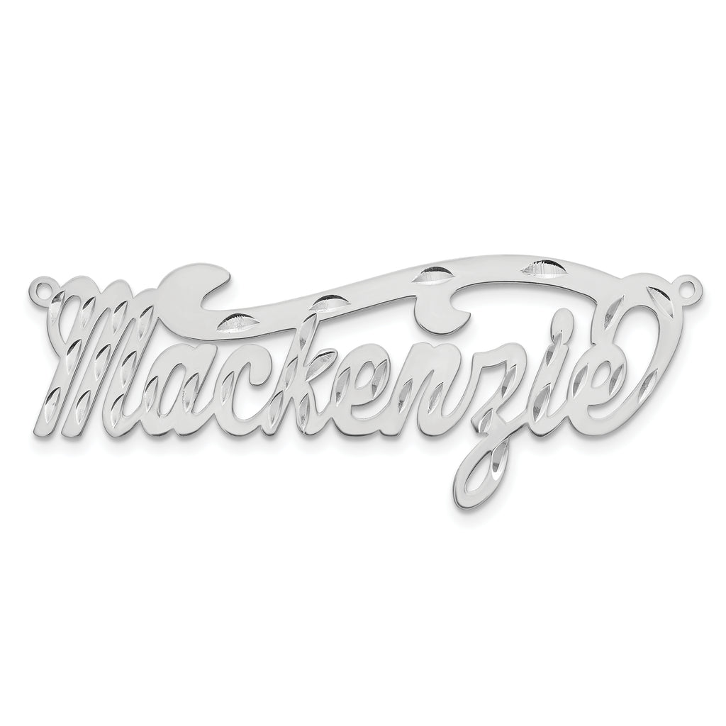 Sterling Silver/Rhodium-plated Diamond-cut name Plate
