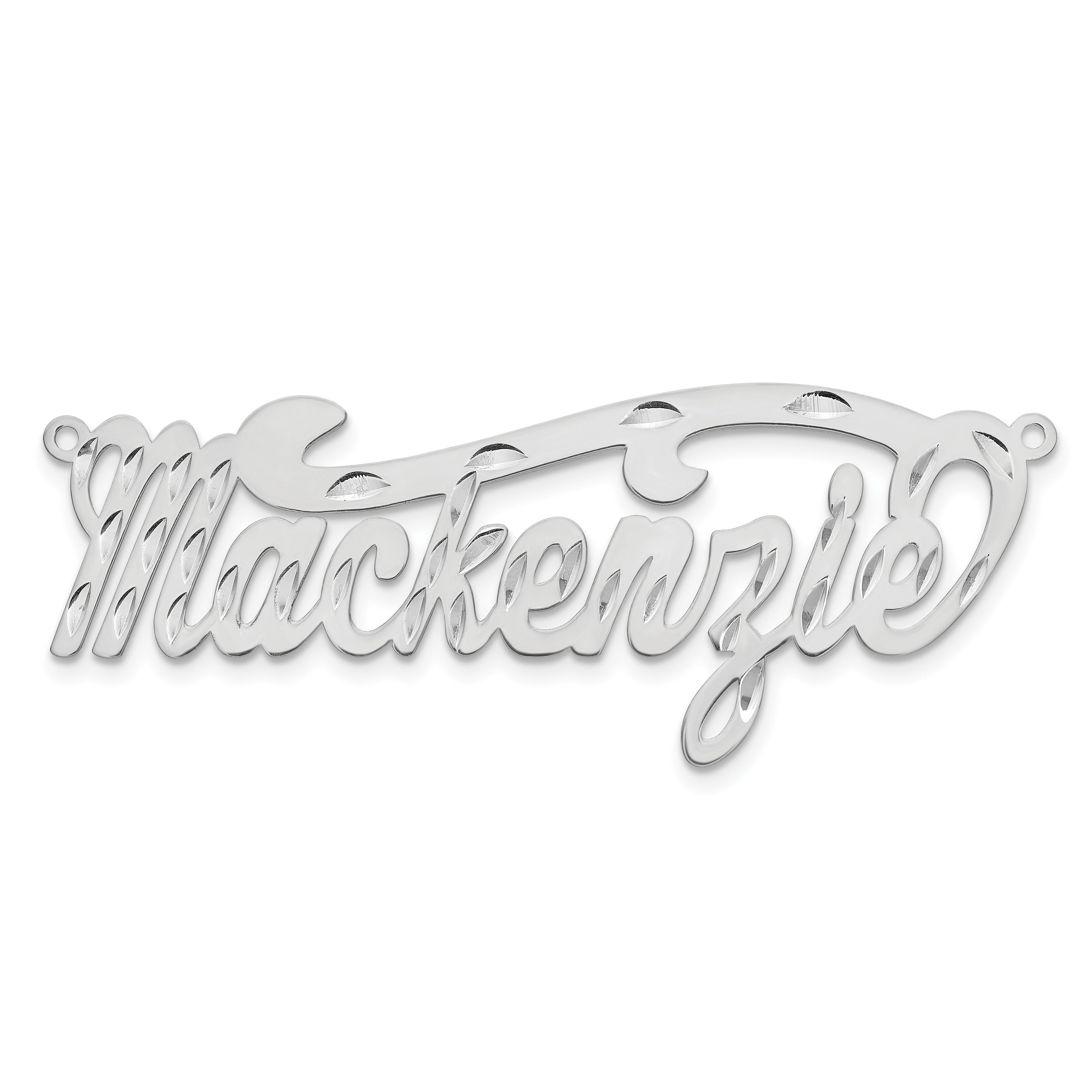 Sterling Silver/Rhodium-plated Diamond-cut name Plate