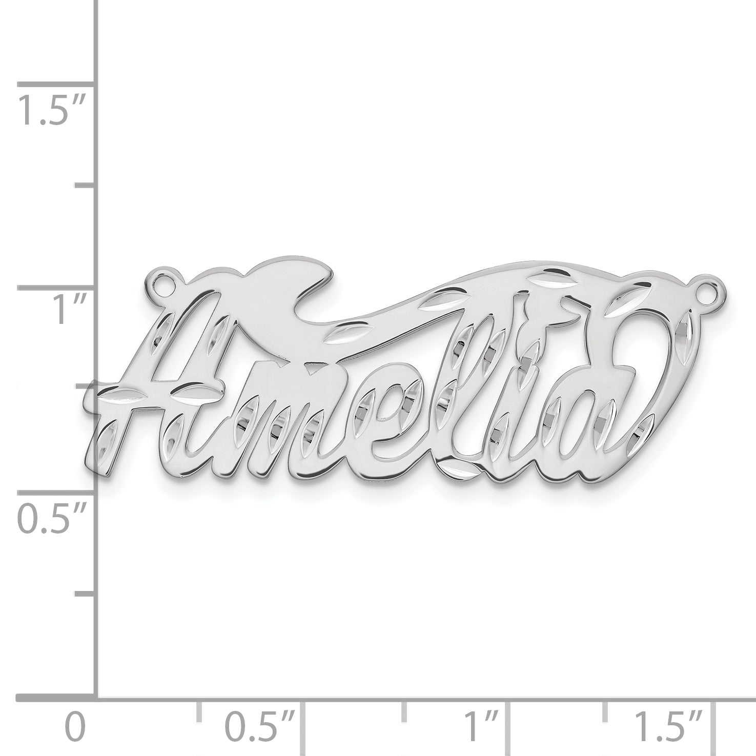 10k White Gold Diamond-cut Name Plate Secondary image