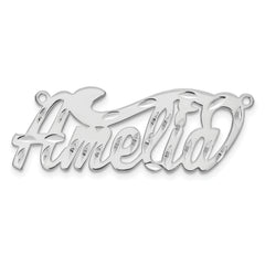 10k White Gold Diamond-cut Name Plate