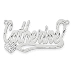 14k White Gold Diamond-cut Heart Name Plate