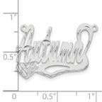 14k White Gold Diamond-cut Heart Name Plate