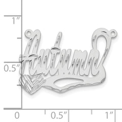 14k White Gold Diamond-cut Heart Name Plate