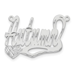 14k White Gold Diamond-cut Heart Name Plate