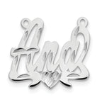 14k White Gold Diamond-cut Heart Name Plate