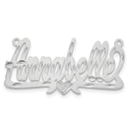Sterling Silver/Rhodium-plated Diamond-cut Heart Name Plate