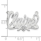 14k White Gold Diamond-cut Heart Name Plate