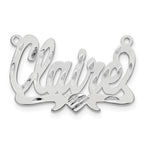 10k White Gold Diamond-cut Heart Name Plate