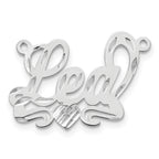 Sterling Silver/Rhodium-plated Diamond-cut Heart Name Plate