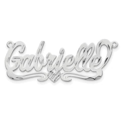 14k White Gold Diamond-cut Heart Name Plate