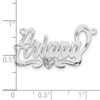 10k White Gold Diamond-cut Heart Name Plate