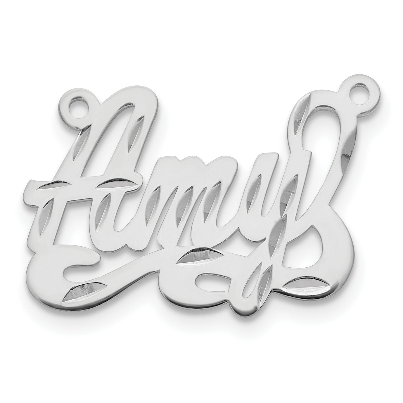 Sterling Silver/Rhodium-plated Diamond-cut Name Plate Secondary image