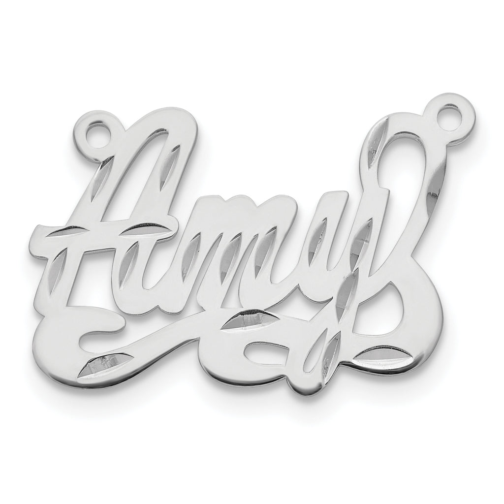 14k White Gold Diamond-cut Name Plate