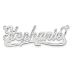 Sterling Silver/Rhodium-plated Diamond-cut Name Plate