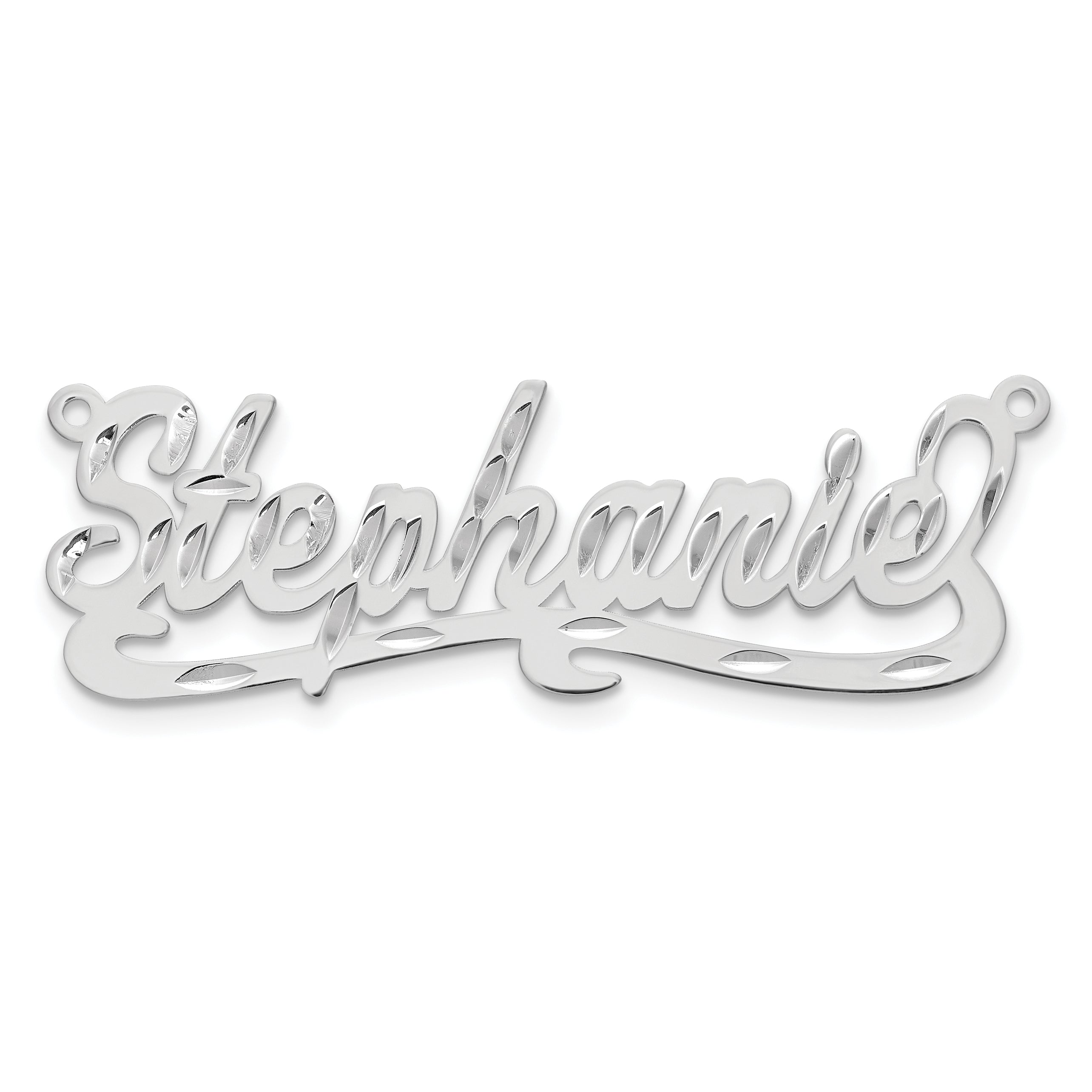 Sterling Silver/Rhodium-plated Diamond-cut Name Plate