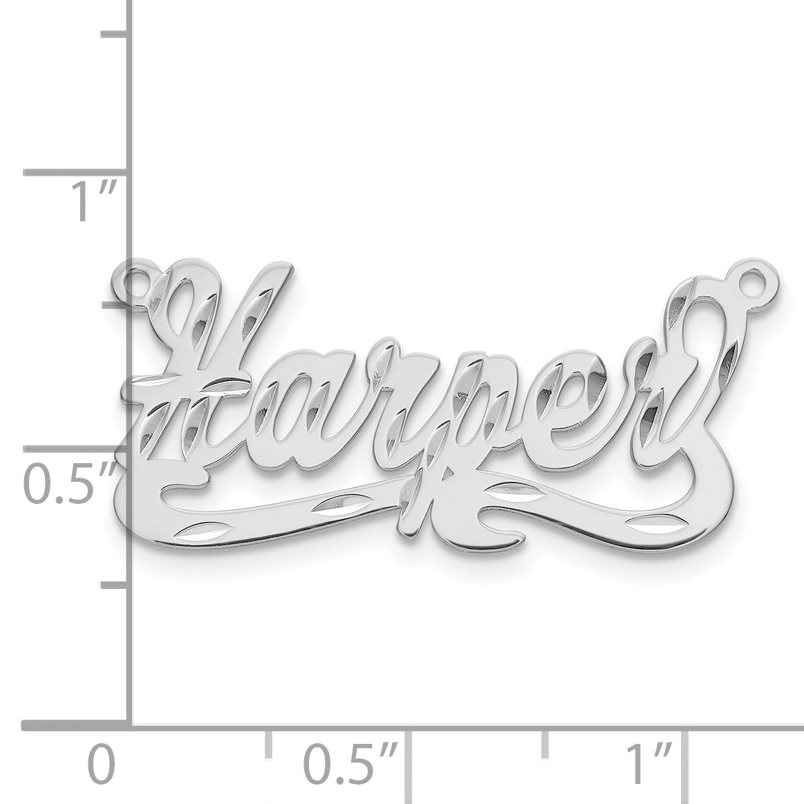 10k White Gold Diamond-cut Name Plate