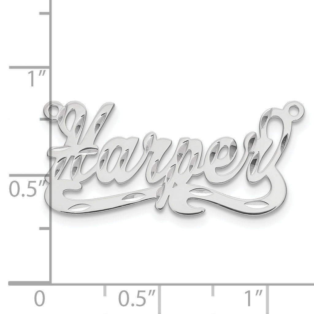 14k White Gold Diamond-cut Name Plate