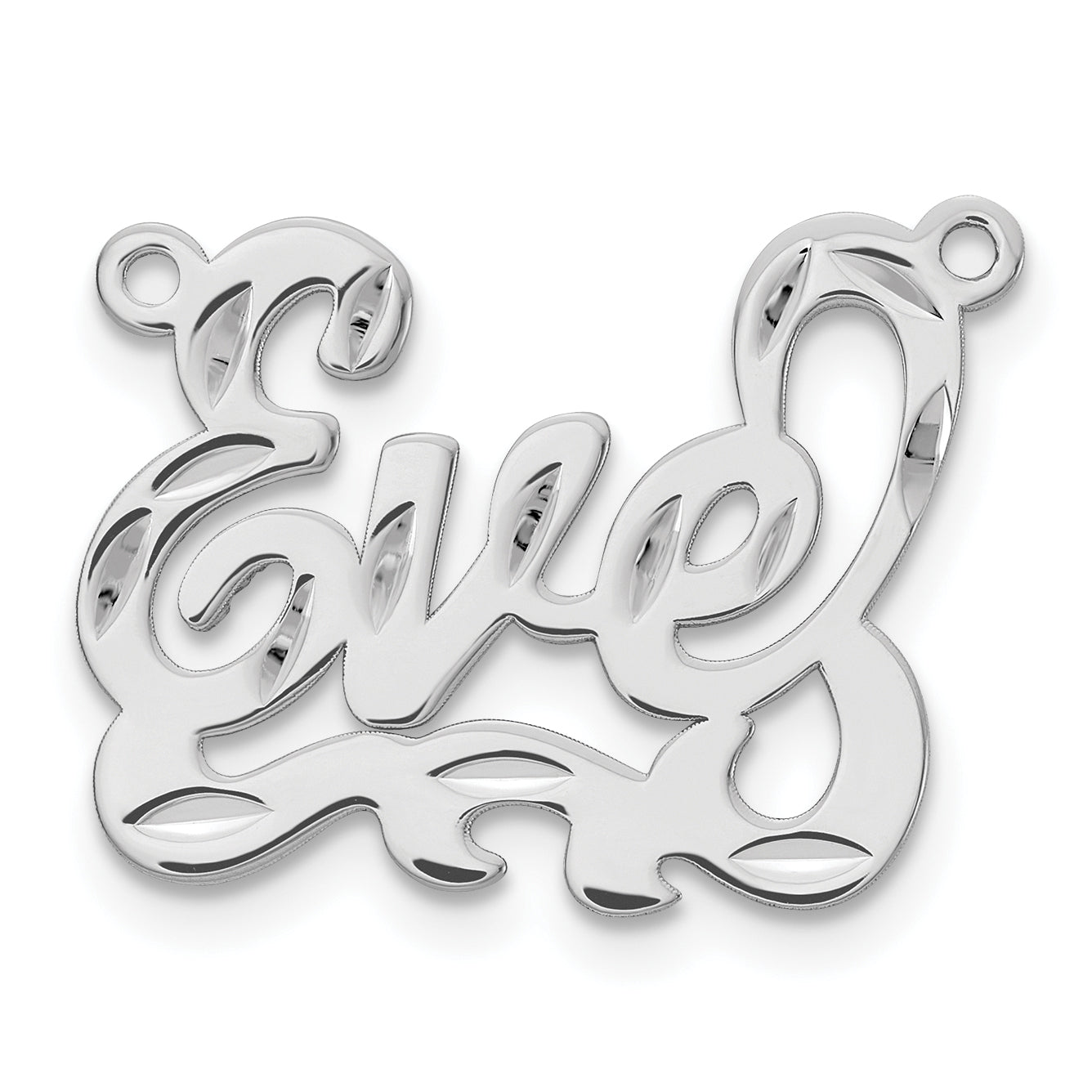 Sterling Silver/Rhodium-plated Diamond-cut Name Plate Secondary image