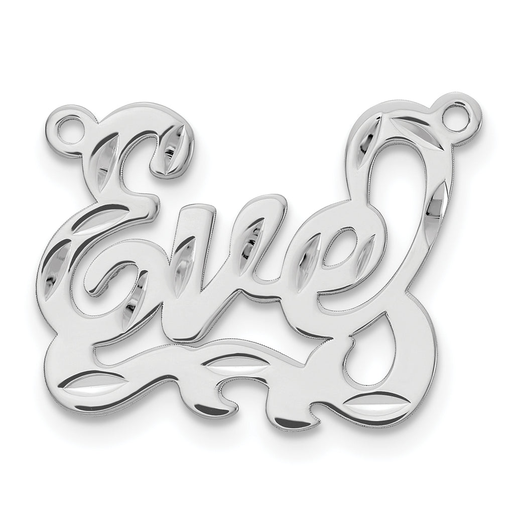 Sterling Silver/Rhodium-plated Diamond-cut Name Plate