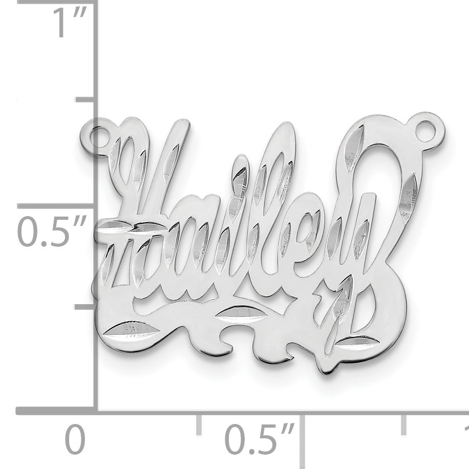 10k White Gold Diamond-cut Name Plate