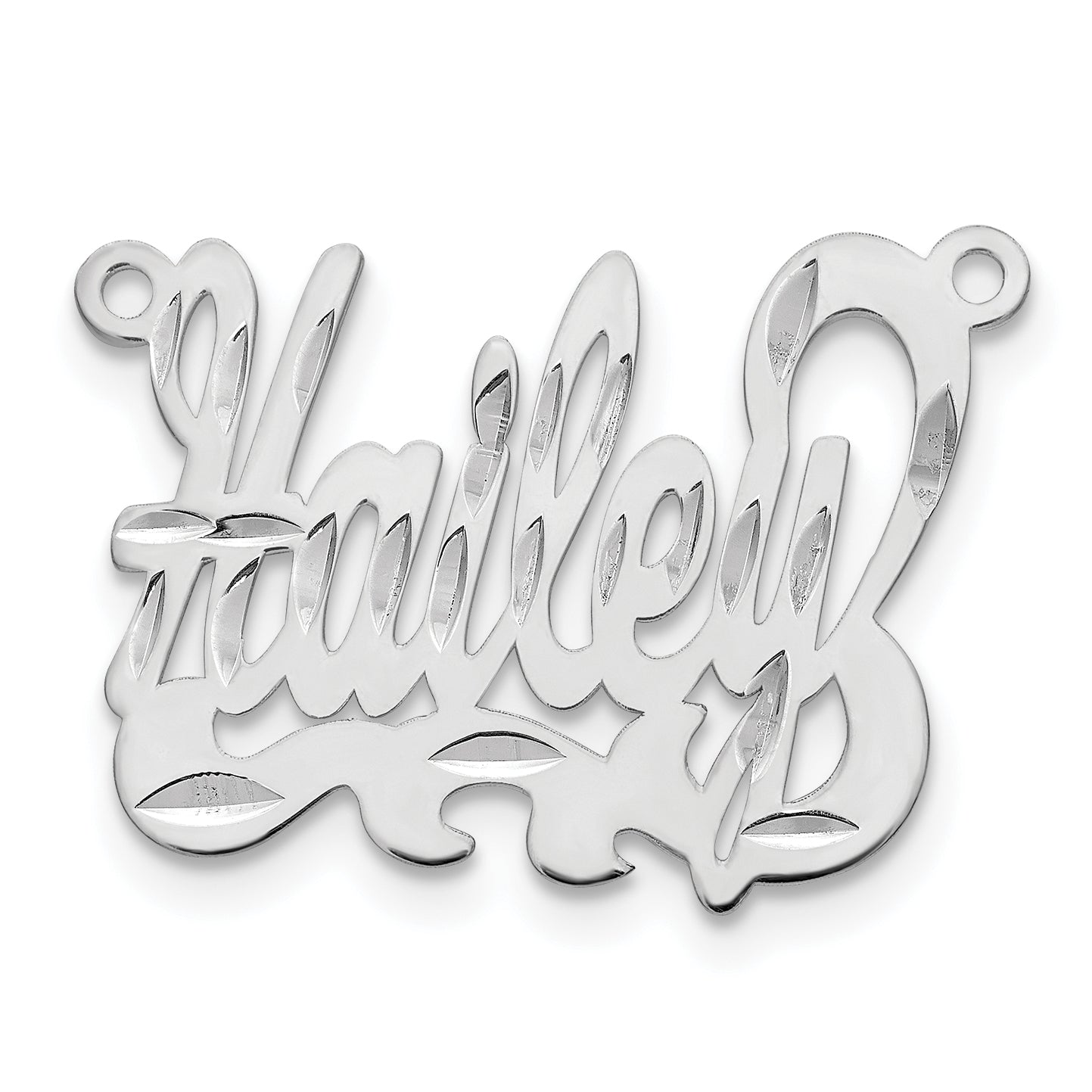 10k White Gold Diamond-cut Name Plate