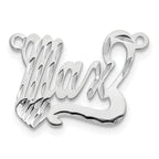 14k White Gold Diamond-cut Heart Name Plate