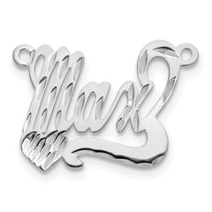14k White Gold Diamond-cut Heart Name Plate